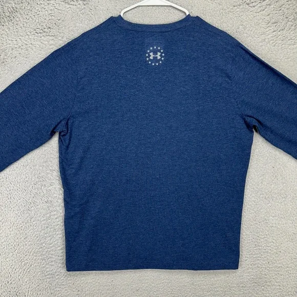 Under Armour Freedom Mens T-Shirt Large Heat Gear Blue Wounded Warrior Project